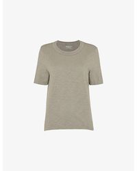 Whistles - Rosa Double-Trim Cotton-Jersey T-Shirt - Lyst