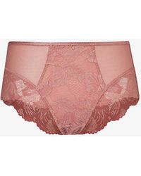 Panache - Radiance Floral-embroidered Mid-rise Stretch-lace Briefs - Lyst