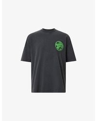 AllSaints - Distortion Logo-Print Cotton T-Shirt - Lyst