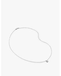 Monica Vinader - Solitaire Pear Sterling- And 0.06Ct Lab-Grown Diamond Necklace - Lyst
