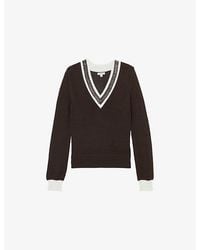 Reiss - Courtney Beaded-Neck Knitted Jumper - Lyst