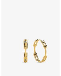 Monica Vinader - Signature Link Sterling- Medium Hoop Earrings - Lyst