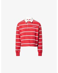 Sporty & Rich - Serif Rugby Striped Cotton-Knit Polo Shirt - Lyst