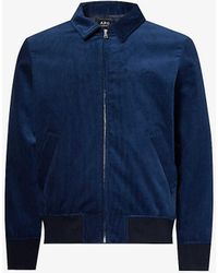 A.P.C. - Brand-embroidered Cotton-corduroy Jacket - Lyst
