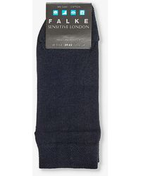 FALKE - Dark Vy Sensitive London Logo-print Cotton-blend Knitted Socks - Lyst