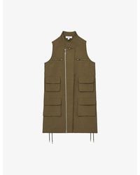Reiss - Essie Patch-Pocket Sleeveless Linen-Blend Mini Dress - Lyst