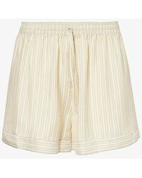 LeKasha - High-rise Elasticated-waist Silk Shorts - Lyst
