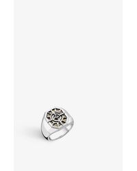 Thomas Sabo - Compass 18Ct-Plated, Sterling- And Zirconia Signet Ring - Lyst