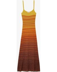 Sandro - Zig-zag Weave Knitted Maxi Dress - Lyst