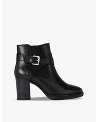 KG by Kurt Geiger - Sage Buckle-Strap Leather Heeled Ankle Boots - Lyst
