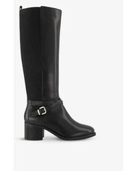Dune - Tildings Croc-effect Knee-high Leather Riding Boots - Lyst
