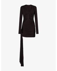 David Koma - Star Ruched Stretch-Jersey Mini Dress - Lyst