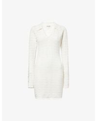 The Couture Club - Open Collar Crochet Cotton-Knit Mini Dress - Lyst