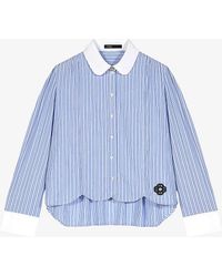 Maje - Clover-embroidered Stripe Cotton Shirt - Lyst