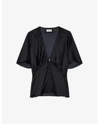 Zadig & Voltaire - Thodri V-Neckline Satin Top - Lyst