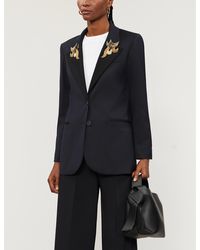 Sandro Avane Sequin-embellished Woven Blazer - Blue