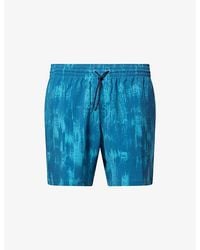 Derek Rose - London Brushed Rain Printed Swim Shorts - Lyst