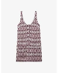 Reiss - Oxsana Wave-Print Sleeveless Woven Mini Dress - Lyst