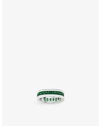 Apm Monaco - Monaco Verte Rhodium Plated Alloy And Cubic Zirconia Ring - Lyst
