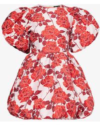 Sister Jane - Wild Berry Floral-pattern Woven Mini Dress - Lyst