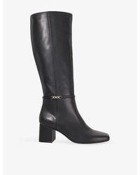 Dune - Sanna Heeled Leather Knee-High Boots - Lyst