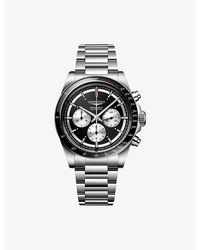 Longines - L3.835.4.52.6 Conquest Chronograph Ceramic Bezel Stainless-Steel Automatic Watch - Lyst