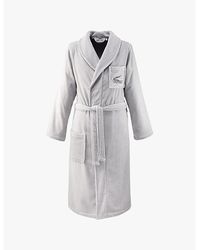 Lacoste - L René Logo-Embroidered Cotton-Terry Bathrobe - Lyst