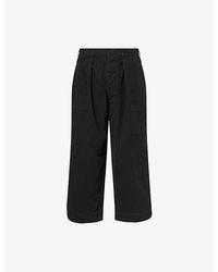 A.PRESSE - Wide Leg Relaxed-Fit Cotton Trousers - Lyst