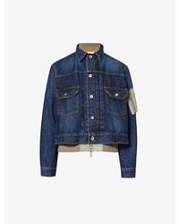 Sacai - Bomber Shell-insert Relaxed-fit Denim Jacket X - Lyst