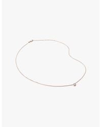Monica Vinader - Solitaire 18Ct-Plated Vermeil Sterling- And 0.06Ct Lab-Grown Diamond Necklace - Lyst