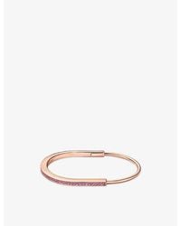 Tiffany & Co. - Tiffany Lock Narrow 18Ct Rose- And 1.03Ct Sapphire Bangle - Lyst