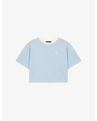 Maje - Logo-Embroidered Layered-Effect Cotton T-Shirt - Lyst