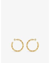 Gucci - Interlocking G Chain Gold-toned Metal Hoop Earrings - Lyst