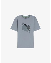 BOSS - Branded-Print Short-Sleeved Stretch-Cotton T-Shirt - Lyst