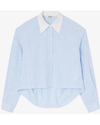 Sandro - Rhinestone-embellished Striped Cotton Shirt - Lyst