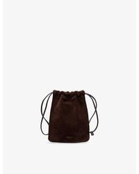 Prada - Stamped-Logo Suede Smartphone Pouch - Lyst
