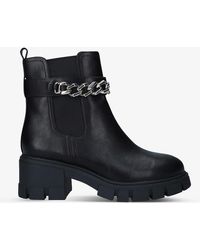 Call It Spring Logann Chain-embellished Heeled Vegan-leather Chelsea Boots - Black