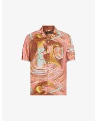 AllSaints - Matsuri Graphic-print Woven Shirt X - Lyst