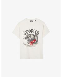 The Kooples - Logo-Print Short-Sleeve Cotton T-Shirt - Lyst