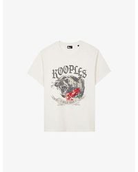 The Kooples - Logo-Print Short-Sleeve Cotton T-Shirt - Lyst