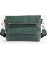 Whistles - Vida Flap-over Grained-leather Crossbody Bag - Lyst