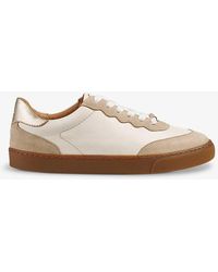 LK Bennett - Mul-white/tural Runner Logo-embossed Low-top Leather Trainers - Lyst