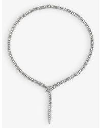 BVLGARI - Serpenti Viper 18ct White-gold And 8.21ct Diamond Necklace - Lyst