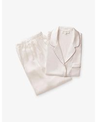 The White Company - Piped-Trim Relaxed-Fit Silk Pyjama Set - Lyst