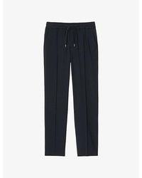 Sandro - Drawstring-Waist Straight-Leg Wool-Blend Trousers - Lyst