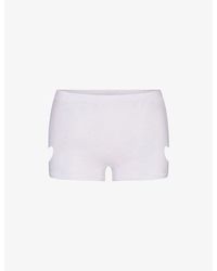 Skims - Micro Heart Worn-In Cotton-Jersey Shorts - Lyst