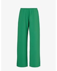 Leset - Arielle Elasticated-waistband Mid-rise Wide-leg Woven Trousers - Lyst