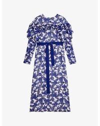 Ted Baker - Marquis Paisley-print Recycled-polyester Midi Dress - Lyst