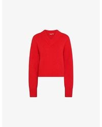 OMNES - Daria V-Neck Stretch-Knit Jumper - Lyst