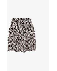 Whistles - Heart-print High-rise Woven Mini Skirt - Lyst